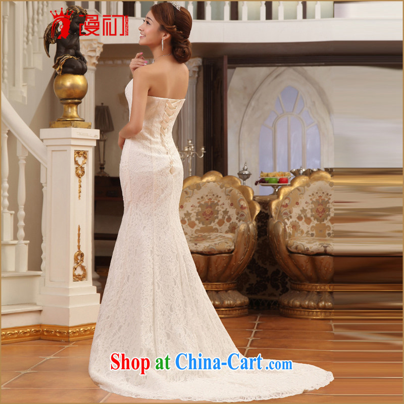Early definition bridal wedding dresses new 2015 small tail Princess wedding wiped chest high lace small tail wedding white XXL, diffuse, and shopping on the Internet