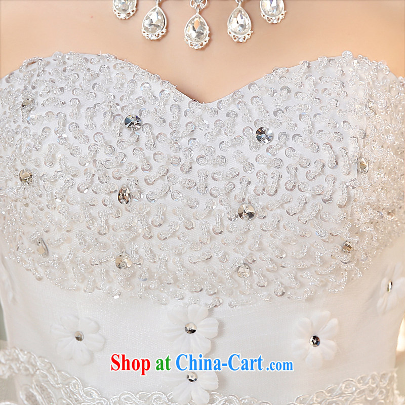 The United States, wedding dresses 2015 new Korean wood drill heart-shaped bare chest lace bead flower strap beauty graphics thin with H - 73 white XL, the United States, (Imeinuo), online shopping