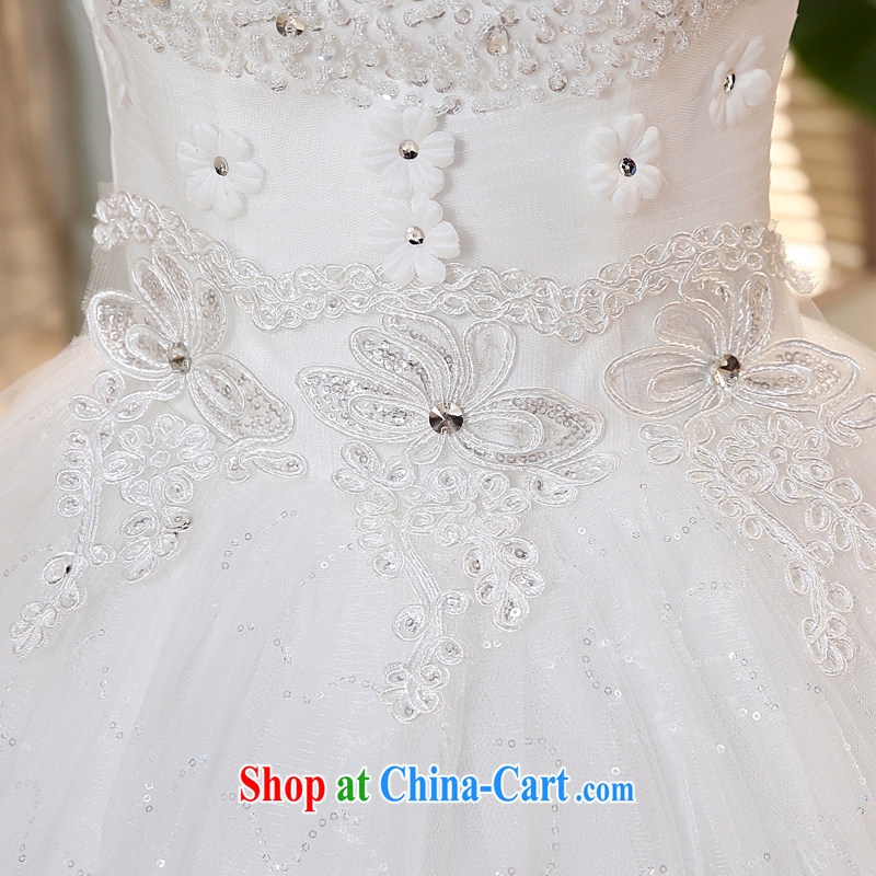 The United States, wedding dresses 2015 new Korean wood drill heart-shaped bare chest lace bead flower strap beauty graphics thin with H - 73 white XL, the United States, (Imeinuo), online shopping