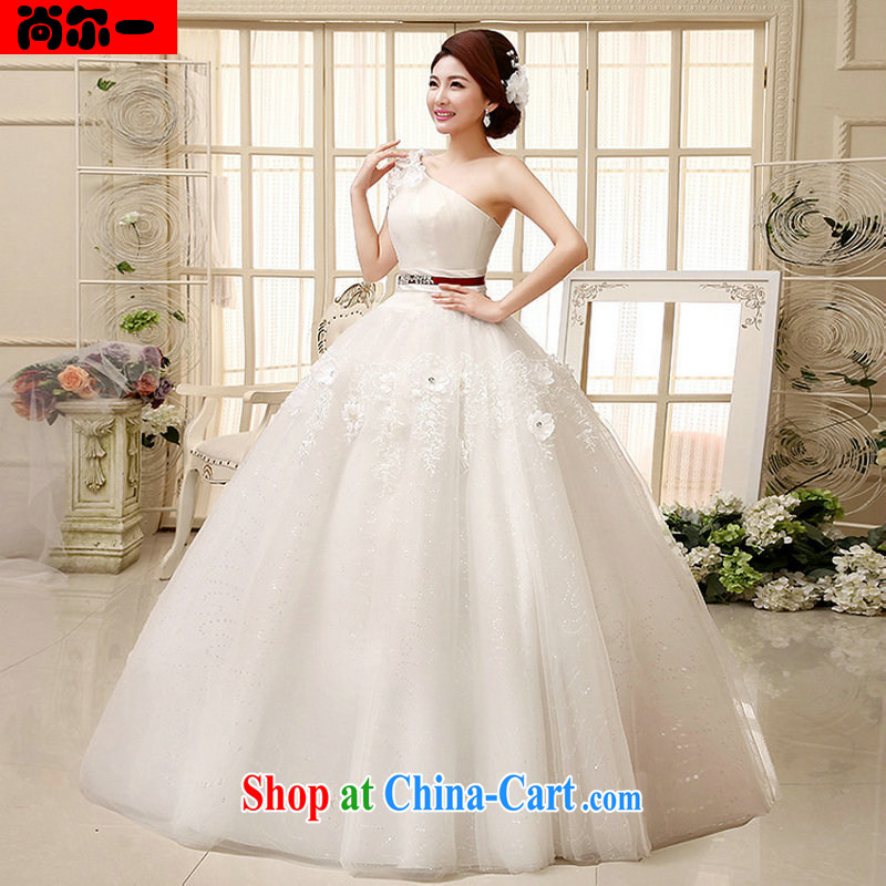 Still, 12,014 new wedding dresses, shoulder shaggy dress stylish manual flowers with wedding Al 00,319 white XXL