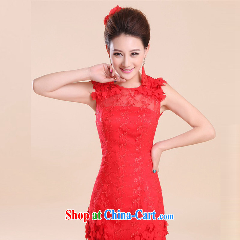 The Chronicles of Narnia 2015 marriages, short bows serving red cheongsam Dinner hosted small dress double-shoulder lace bridesmaid clothing Red N 15 - 004 XXL, the Chronicles of Narnia, narnia), shopping on the Internet