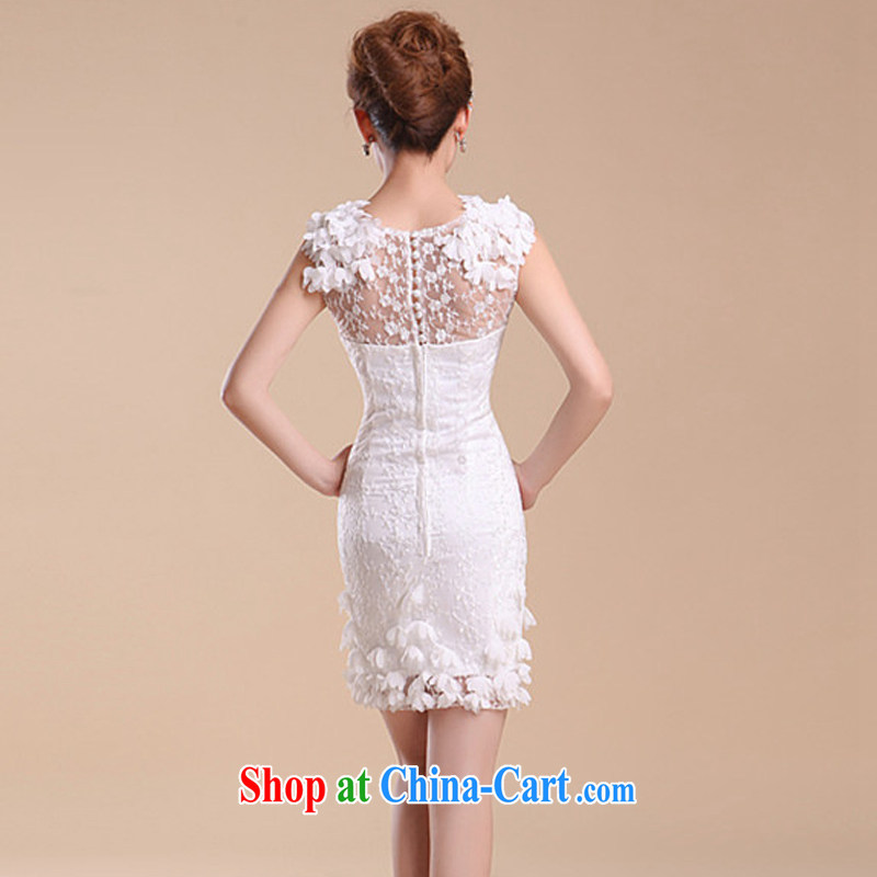 The new 2015 sexy shoulders wedding bridesmaid dress uniform Openwork lace bare chest small dress wedding dresses white XXL, the Chronicles of Narnia, narnia), shopping on the Internet