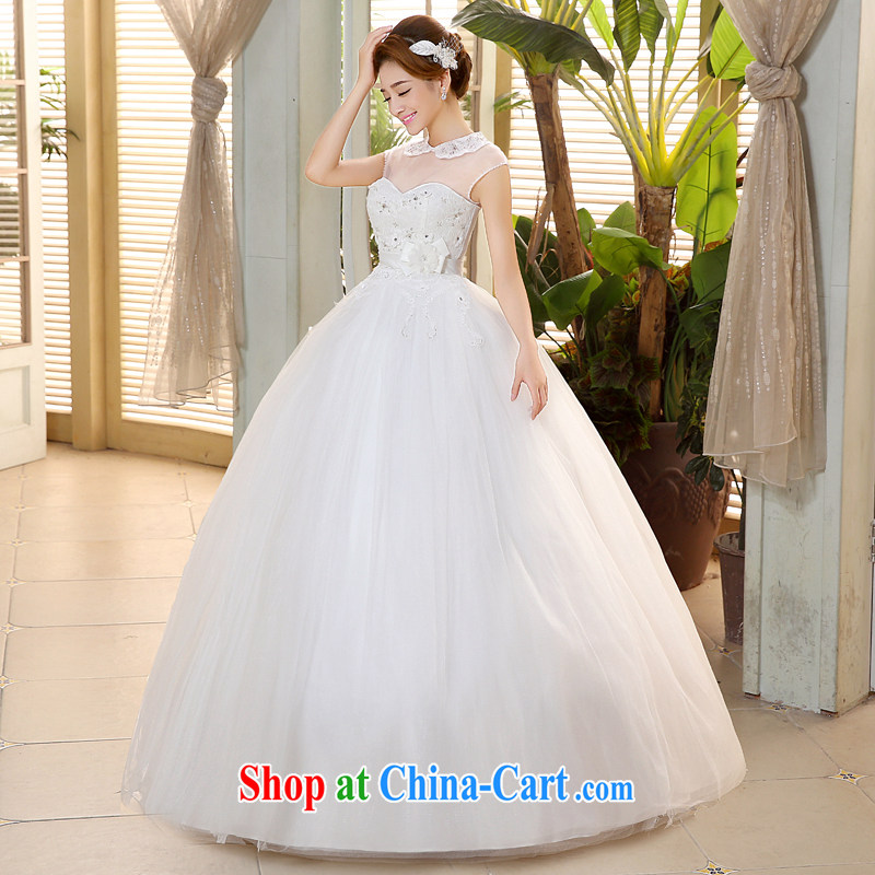 The United States, wedding dresses 2015 new lace doll collar gauze field shoulder Korean version Mary Magdalene Beauty Chest strap with yarn H - 76 white XL, the United States, Nokia (Imeinuo), online shopping