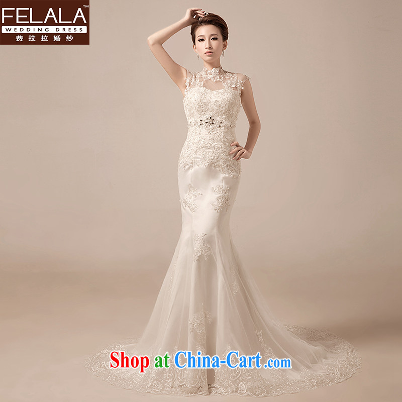 Ferrara wedding retro lace a shoulder-mounted also inserts drill marriages crowsfoot wedding dresses trailing L _2 feet 1_