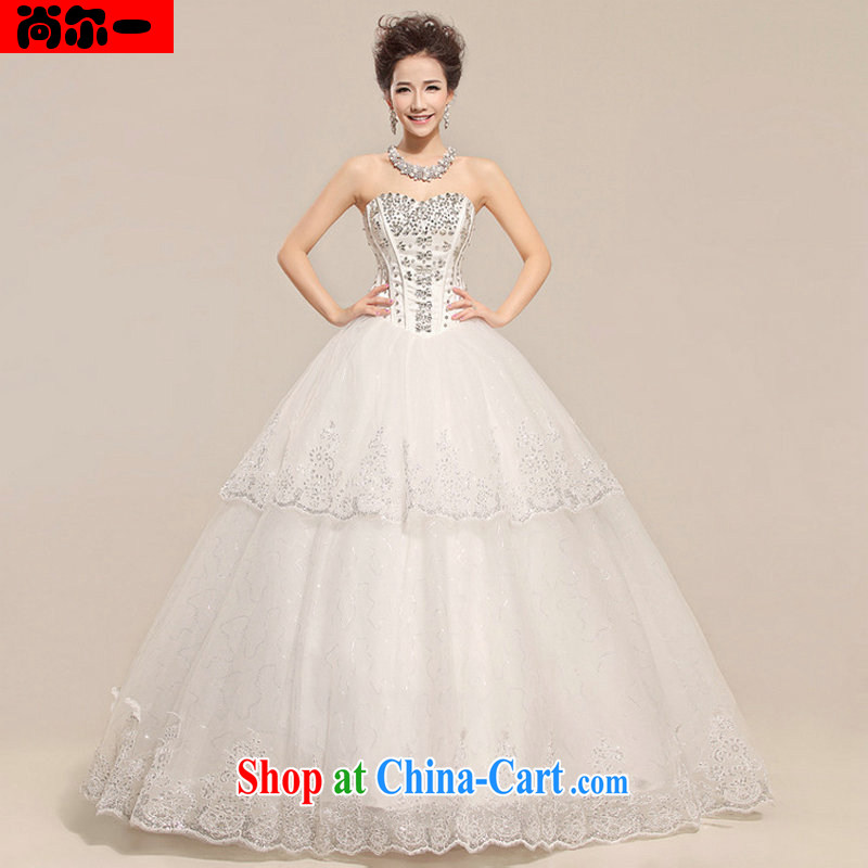 There's a new, wipe the chest waist with tie skirt Princess graphics thin Korean wedding dresses XS 1308 white XXL