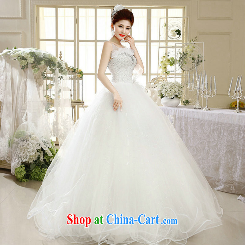 It's a snap to Princess wedding a Field double-shoulder Korean lace bare chest wedding tie shaggy skirts XS 1305 white XXL, it's a, shopping on the Internet