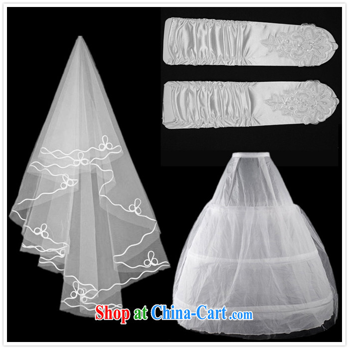 A good service is a good wedding bridal wedding dress accessories the mandatory head yarn gloves petticoat support 3-Piece white pictures, price, brand platters! Elections are good character, the national distribution, so why buy now enjoy more preferential! Health