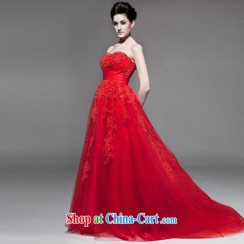 A yarn 2015 new Korean-style bare chest wedding embroidery the waist small tail shaggy dress pregnant women wedding NW 0718 red XL code 20 days pre-sale, a yarn, shopping on the Internet
