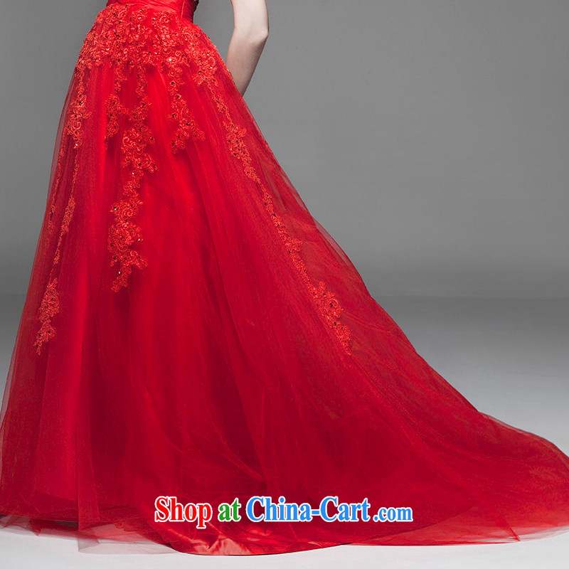 A yarn 2015 new Korean-style bare chest wedding embroidery the waist small tail shaggy dress pregnant women wedding NW 0718 red XL code 20 days pre-sale, a yarn, shopping on the Internet