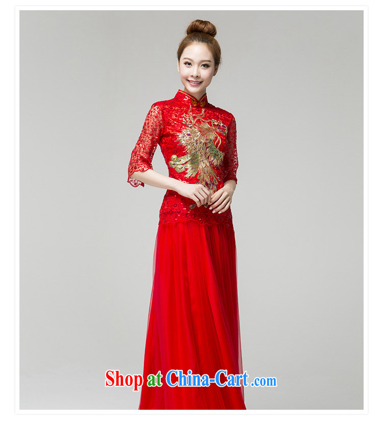 Ellenberger 2015 China wind improved long-sleeved gown cheongsam Chinese marriages and stylish bows service 9163 red XXXL pictures, price, brand platters! Elections are good character, the national distribution, so why buy now enjoy more preferential! Health