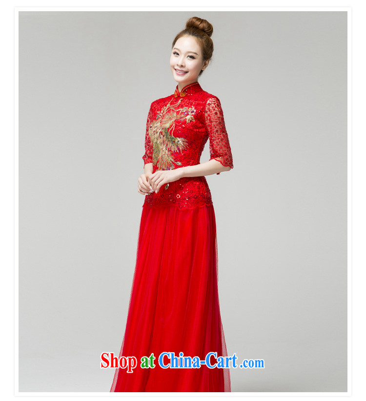 Ellenberger 2015 China wind improved long-sleeved gown cheongsam Chinese marriages and stylish bows service 9163 red XXXL pictures, price, brand platters! Elections are good character, the national distribution, so why buy now enjoy more preferential! Health