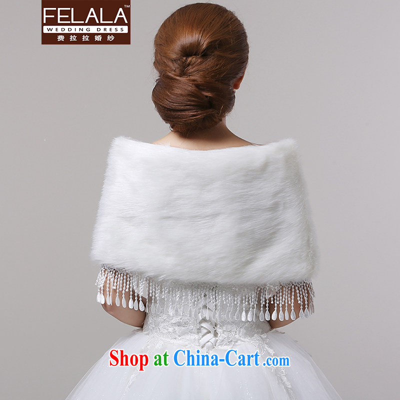Ferrara elegant lace flow, widen thick white water drilling hair shawl bridal winter wedding long shawl, La wedding (FELALA), online shopping
