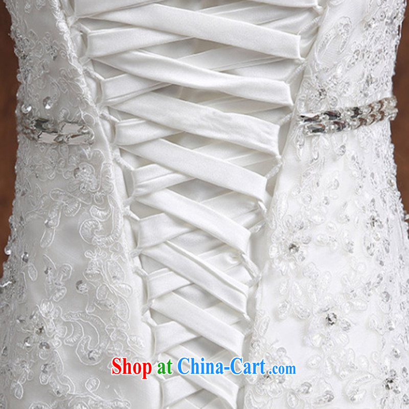 Wei Qi winter wedding dresses new 2015 erase chest-waist crowsfoot wedding small tail beauty graphics thin lace simple wedding dress white custom plus $50, Qi wei (QI WAVE), online shopping