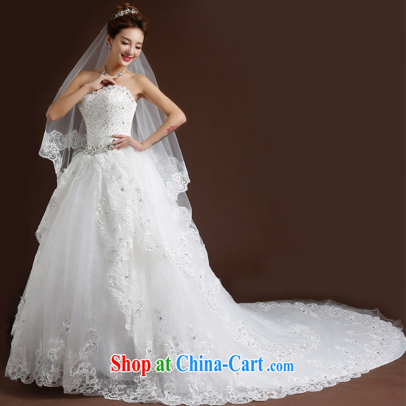 Wei Qi 2015 new summer wedding dresses bridal wipe the chest tail wedding band stylish graphics thin marriage wedding dress white XL, Qi wei (QI WAVE), online shopping