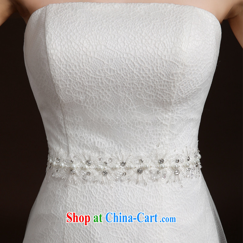 Qi wei summer 2015 new stylish wiped his chest crowsfoot beauty wedding dresses bridal wedding translucent small tail wedding band wedding white M, Qi wei (QI WAVE), online shopping