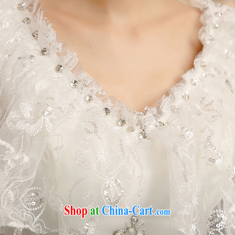 Honey, bride wedding dresses 2015 new strap with a field package shoulder collar high waist Korean version the code thick bridal wedding tailored white tailored, honey, bride, shopping on the Internet