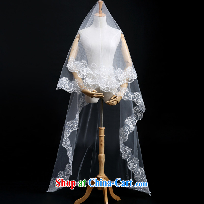 Wei Qi wedding accessories bridal head yarn bridal accessories and legal wedding and yarn long head yarn bridal head yarn soft yarn 3m White