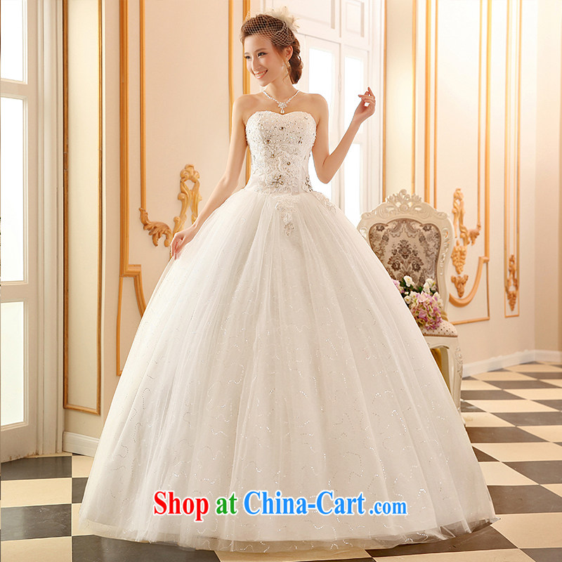Qi wei wedding dresses 2015 new summer fashion wiped his chest, wedding dresses bridal lace white tie shaggy dress wedding dresses white XL
