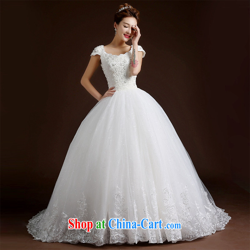 Qi wei wedding dresses summer new 2015 Wedding Fashion double-shoulder lace field shoulder the tail beauty wedding dresses skirt white XL