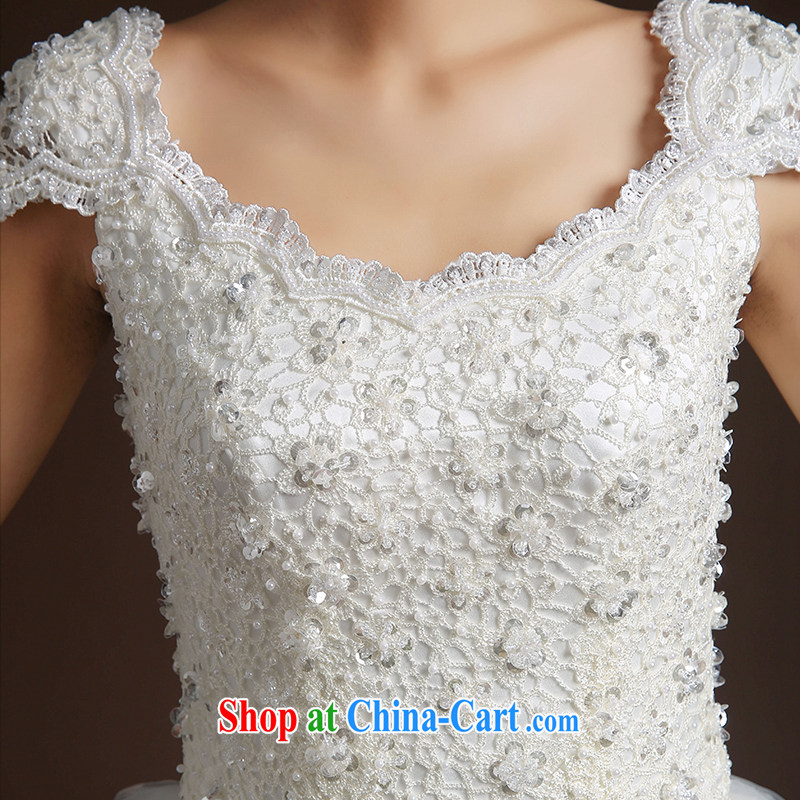 Qi wei wedding dresses summer new 2015 Wedding Fashion double-shoulder lace field shoulder the tail beauty wedding dresses skirt white XL, Qi wei (QI WAVE), online shopping