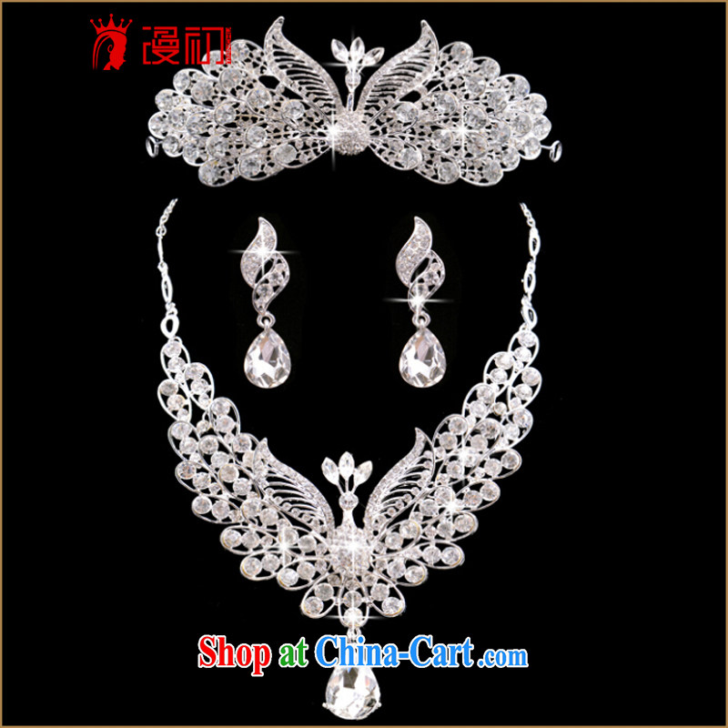 Early definition drilling water Pearl bridal Crown hair jewelry necklace earrings 3-Piece Assembly wedding dresses and jewelry-jewelry