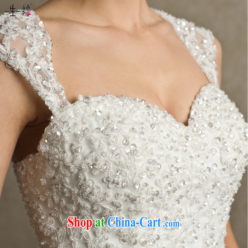 A yarn bridal wedding 2015 new sexy back exposed, cultivating graphics thin shoulders with wedding FG 14,001 white XXL code 30 days pre-sale, a yarn, shopping on the Internet