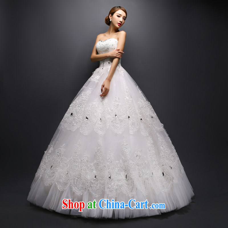 Love Life 2015 new Korean version Mary Magdalene bride chest with tie winter Wedding Fashion video thin dress white XXL, love life, and shopping on the Internet