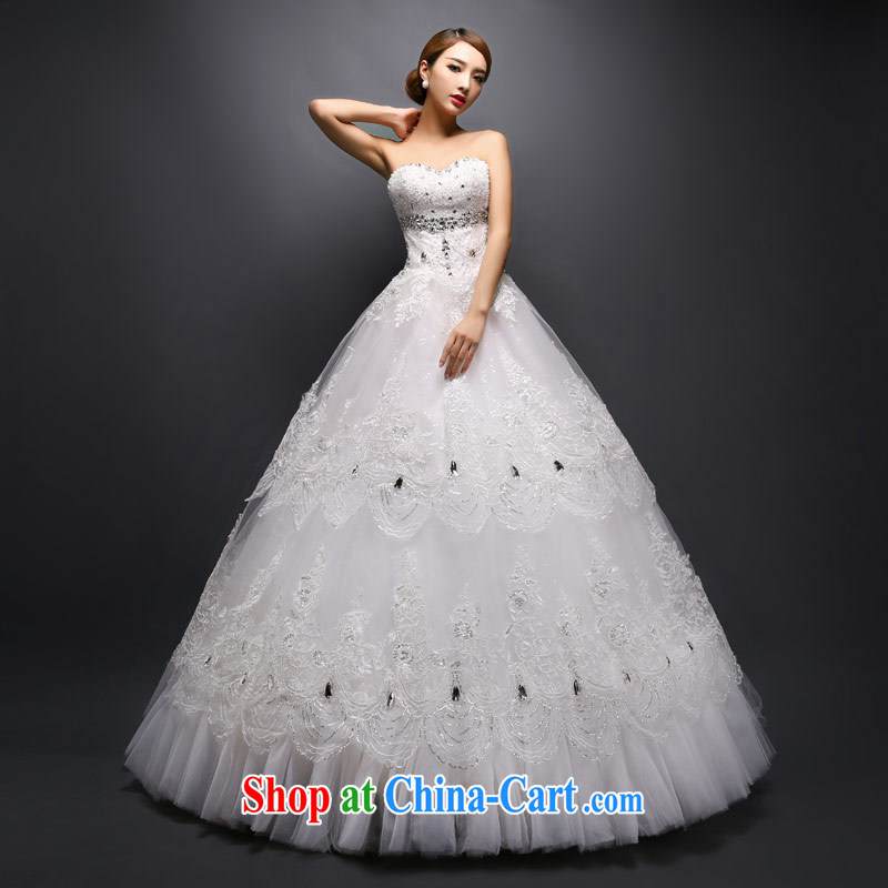 Love Life 2015 new Korean version Mary Magdalene bride chest with tie winter Wedding Fashion video thin dress white XXL, love life, and shopping on the Internet