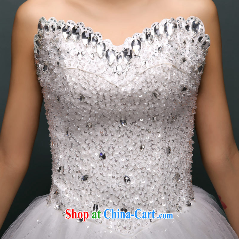 Love Life 2015 new stylish Korean heart-shaped bare chest water drilling video thin wedding dresses tailored white XXL, love life, and shopping on the Internet