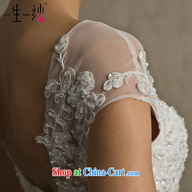 A yarn bridal wedding 2015 new parquet drill lace retro package shoulder beauty Butterfly Belt tail wedding FG 14,002 white XXL code 30 days pre-sale, a yarn, shopping on the Internet