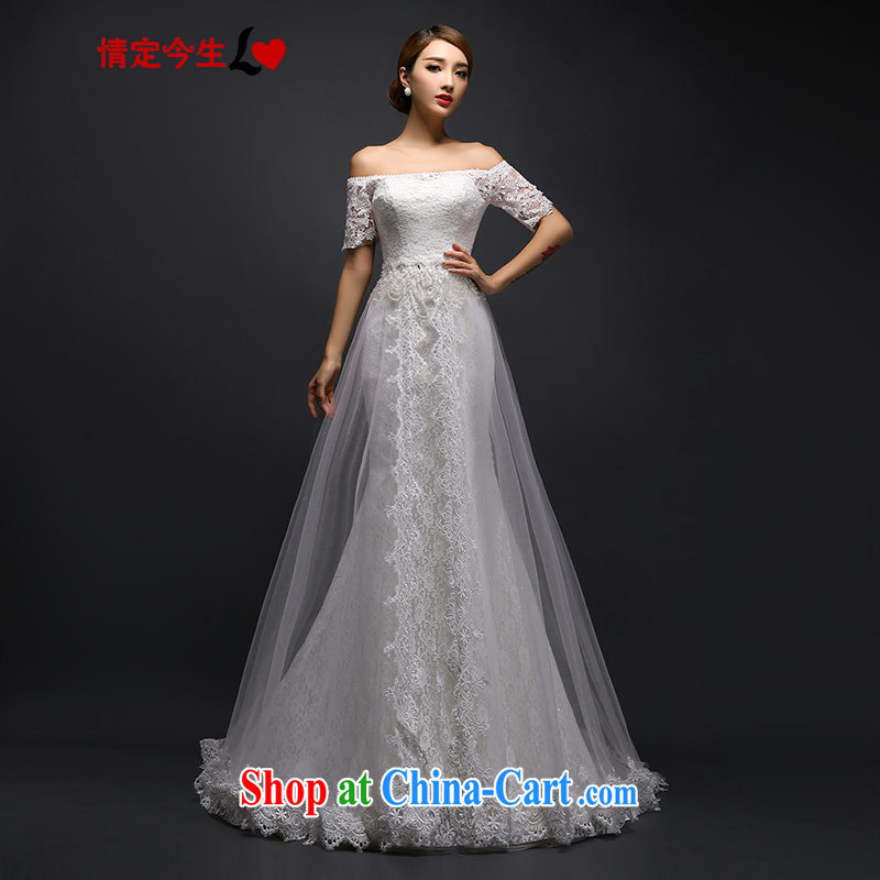 Love Life 2015 new Korean version field shoulder lace-up waist straps cultivating crowsfoot wedding tail stylish tail XL