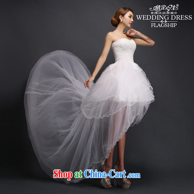 Love Life 2015 new, short before long wedding short stylish Mary Magdalene Beauty Chest strap wedding dress girls white XXL pictures, price, brand platters! Elections are good character, the national distribution, so why buy now enjoy more preferential! Health