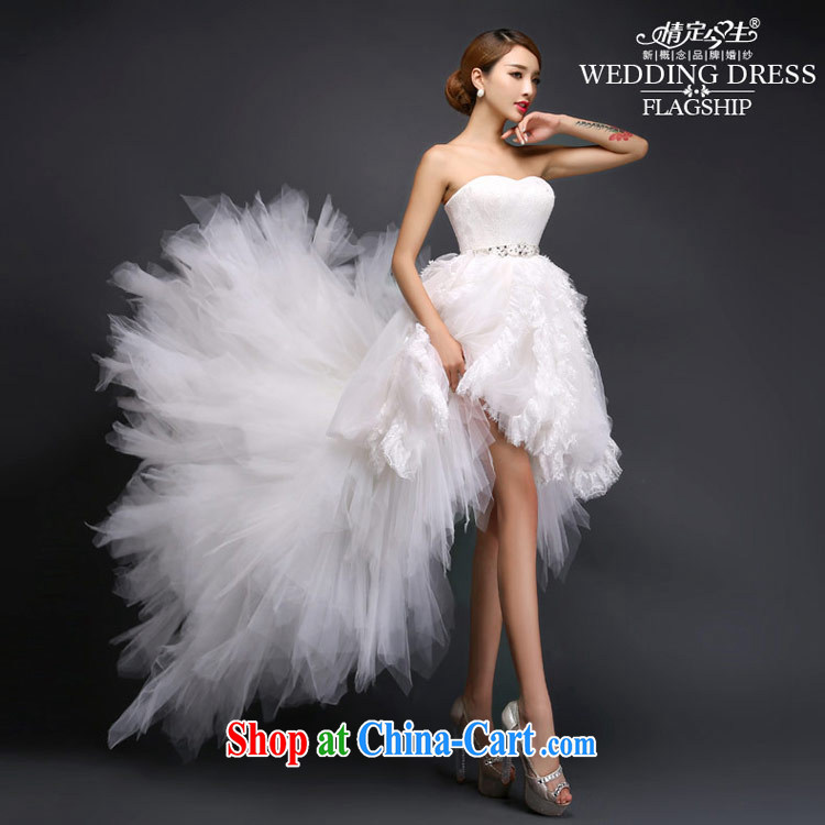 Love Life Korean sweet Princess tie wedding feather pregnant women short before long after the tail 2015 fall and winter white L pictures, price, brand platters! Elections are good character, the national distribution, so why buy now enjoy more preferential! Health