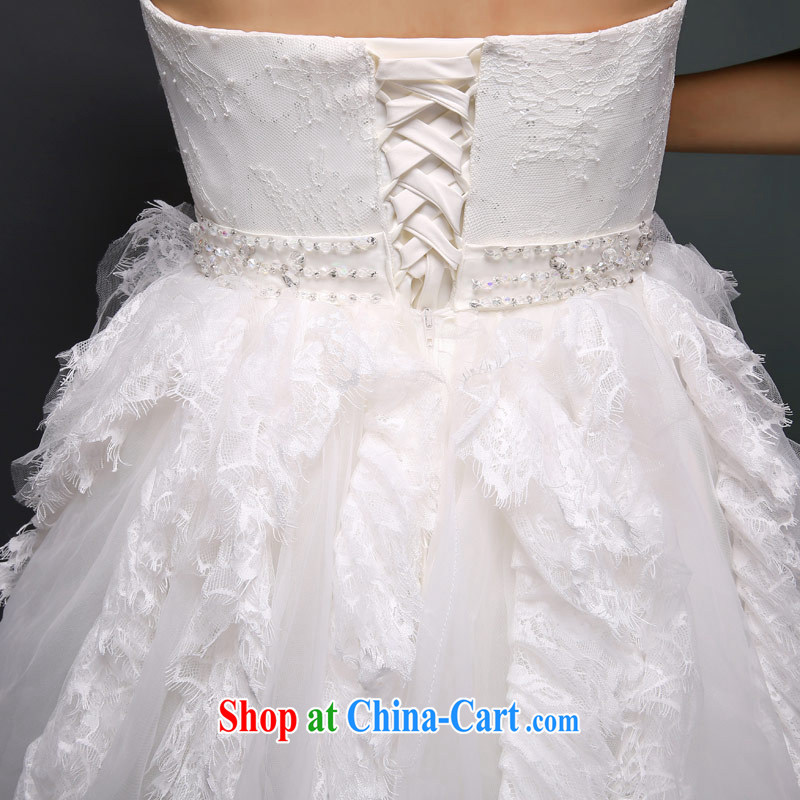 Love Life Korean sweet Princess tie wedding feather pregnant women short before long after the tail 2015 autumn and winter white L, love life, and shopping on the Internet