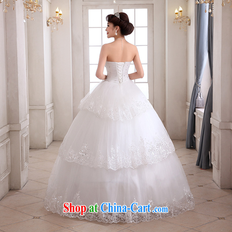 Hi Ka-hi wedding dresses 2014 new Korean version Mary Magdalene chest layer 3 White diamond jewelry wiped his chest to bind with wedding ivory left size tailored-hi Ka-hi, shopping on the Internet