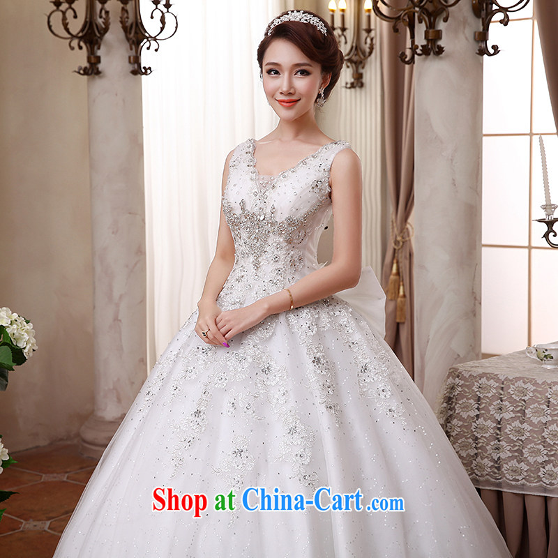 Hi Ka-hi wedding dresses 2014 new dual-shoulder V for brides Korean bow-tie straps with parquet drill wedding ivory left size tailored-hi Ka-hi, shopping on the Internet
