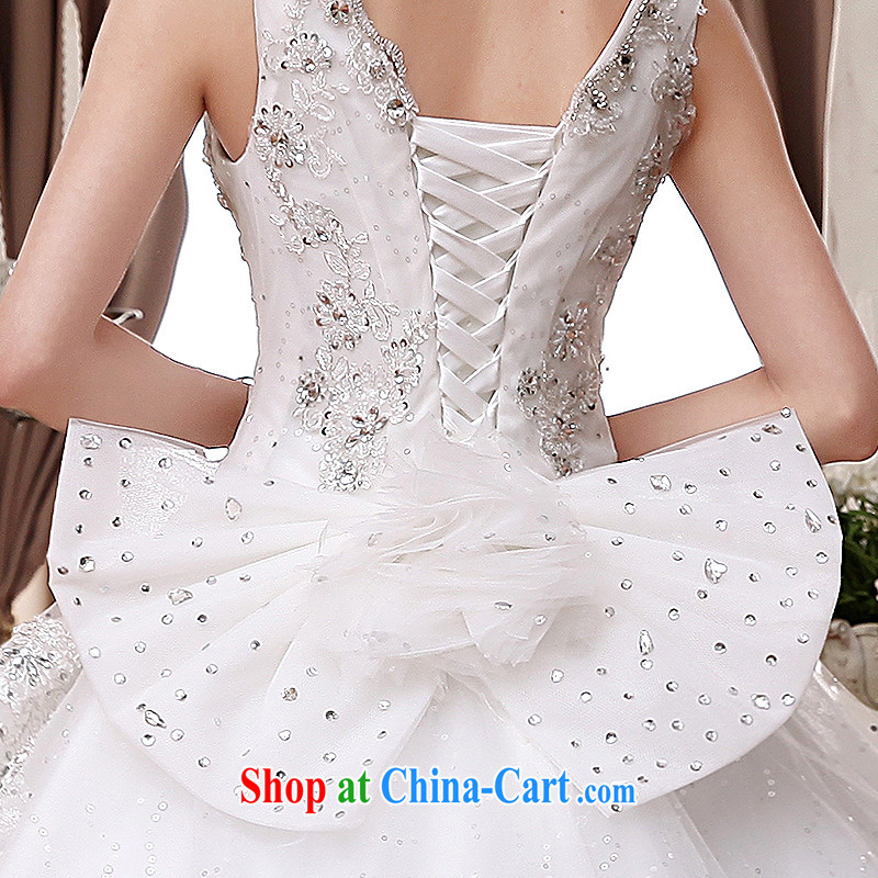 Hi Ka-hi wedding dresses 2014 new dual-shoulder V for brides Korean bow-tie straps with parquet drill wedding ivory left size tailored-hi Ka-hi, shopping on the Internet