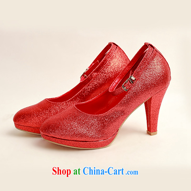 Flower Angel Cayman wedding shoes winter red high-heel shoes, 2014 new female Red high-heel shoes and fine with 39, flower Angel (DUOQIMAN), online shopping