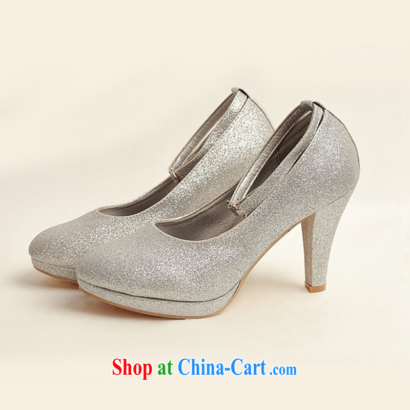 Flower Angel Cayman wedding shoes winter silver high-heel shoes, 2014 new women silver high-heel shoes with a silver 39, flower Angel (DUOQIMAN), and, on-line shopping