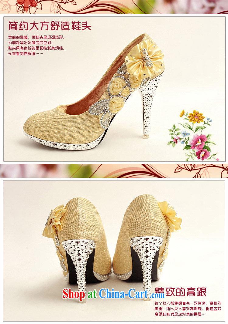 Flower Angel Cayman 2014 women shoes new, ultra-elegant water drilling wedding shoes bridal shoes gold, round head high-heel shoes gold 39 pictures, price, brand platters! Elections are good character, the national distribution, so why buy now enjoy more preferential! Health