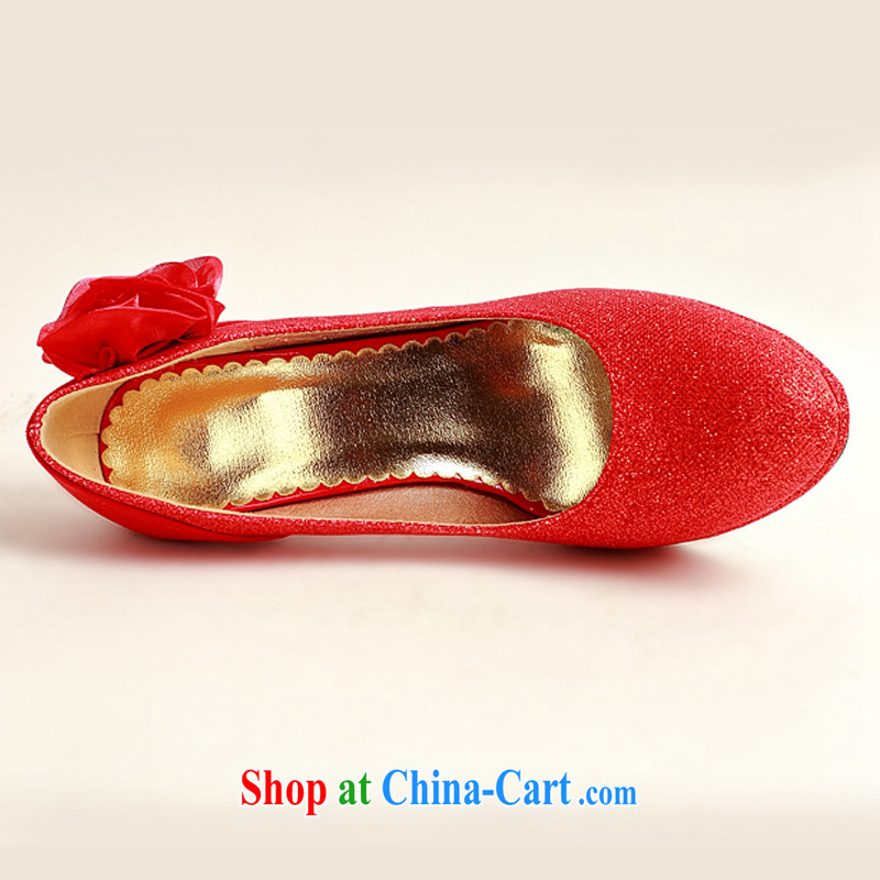 Flower Angel Cayman Korean version with Red Gold wedding shoes the Marriage Code shoes bridal shoes 2014 women shoes red 39, flower Angel (DUOQIMAN), online shopping