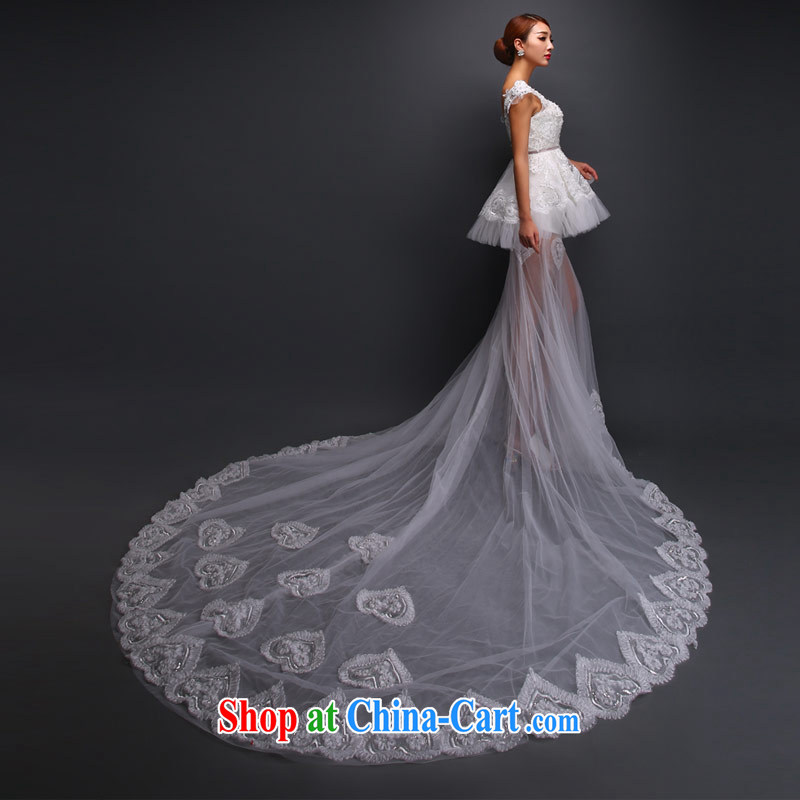 Love Life Korean version field shoulder lace wedding dresses autumn graphics thin tail stylish white made specifically, love life, and shopping on the Internet