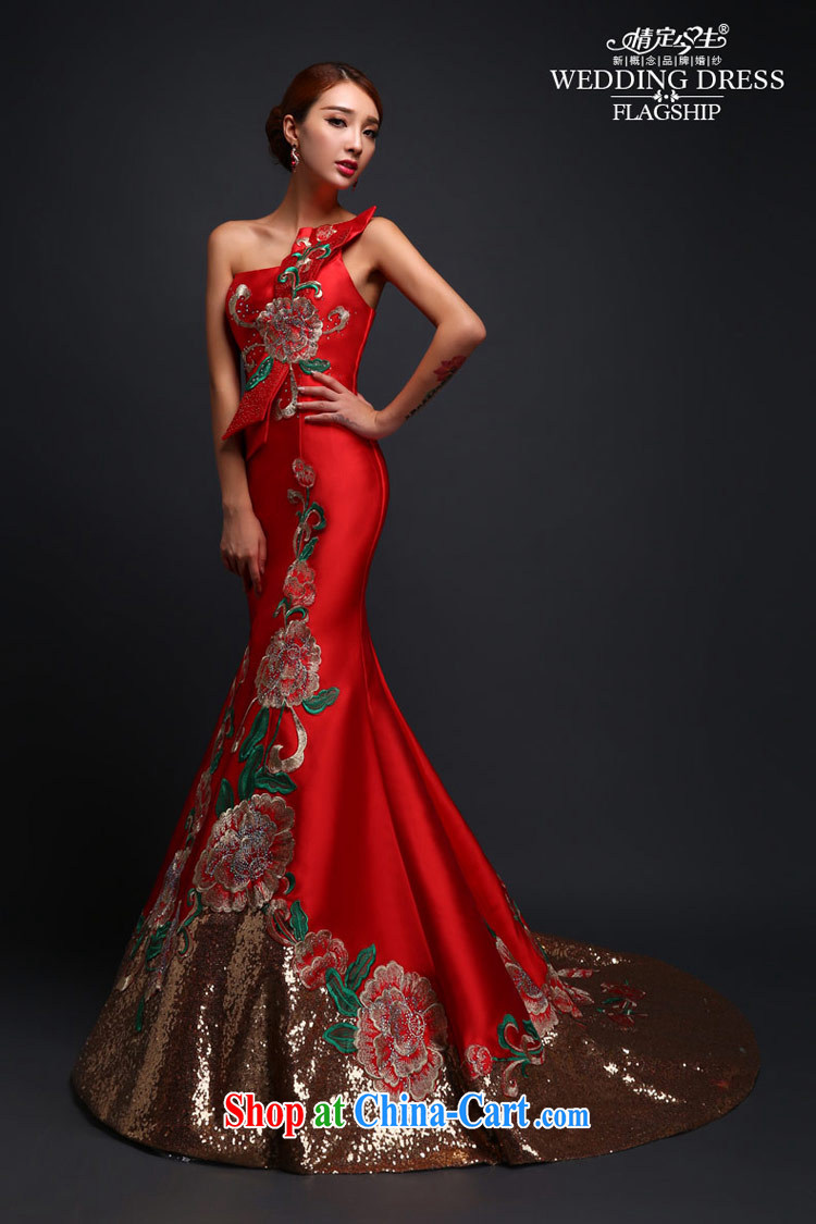 Love Life 2015 new bride toast clothing retro embroidery cultivating crowsfoot, tail dress upscale long wedding dress evening dress wedding red XXL pictures, price, brand platters! Elections are good character, the national distribution, so why buy now enjoy more preferential! Health