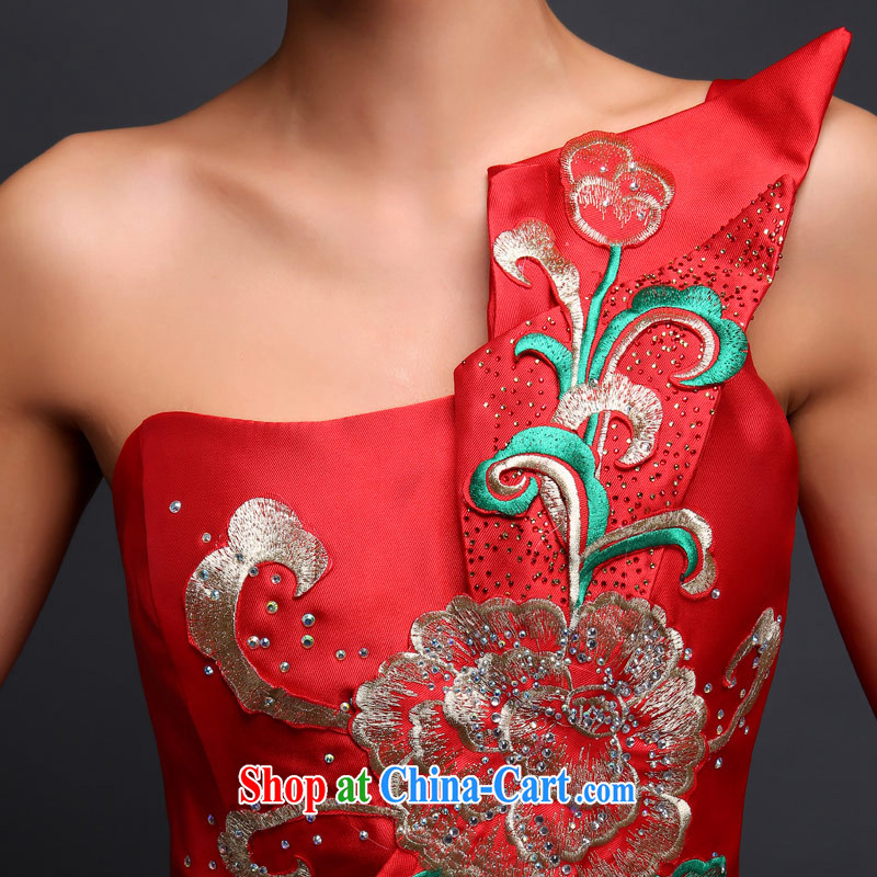 Love Life 2015 new bride toast clothing retro embroidery cultivating crowsfoot, tail dress upscale long wedding dress evening dress wedding dresses red XXL, love life, and shopping on the Internet