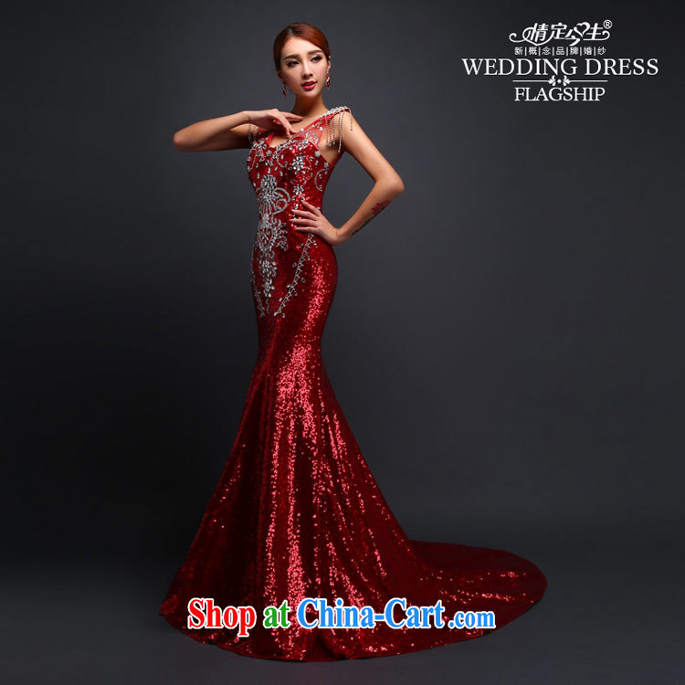 Love Life 2015 new bride's toast clothing, crowsfoot-tail fall and winter new dress wedding V collar inserts drill red made specifically take a picture, price, brand platters! Elections are good character, the national distribution, so why buy now enjoy more preferential! Health