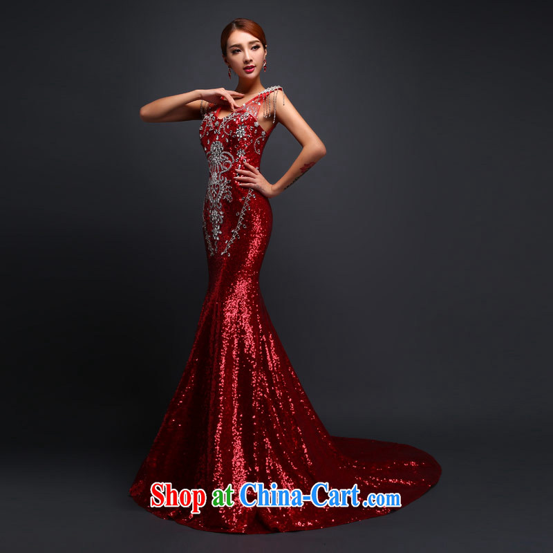 Love Life 2015 new bride's toast clothing, crowsfoot-tail autumn and winter, new dress wedding V for wood drilling red made specifically, love life, and shopping on the Internet