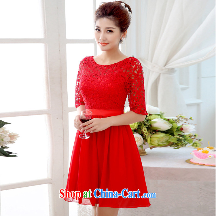 White-collar Corporation bridal wedding dress 2015 wedding dresses red Openwork lace short, serving toast bridesmaid dress red S pictures, price, brand platters! Elections are good character, the national distribution, so why buy now enjoy more preferential! Health