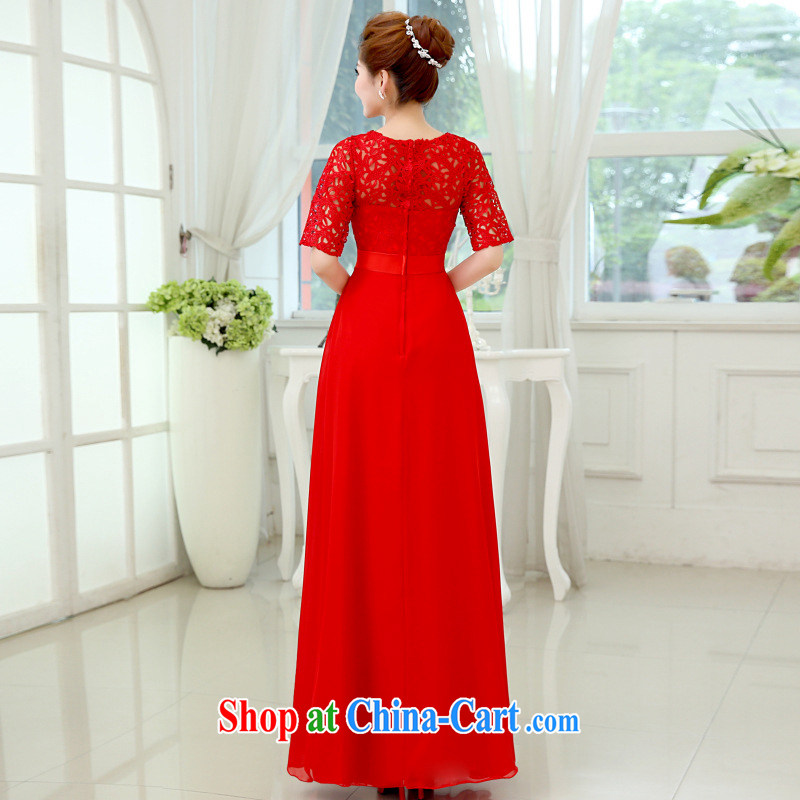 White-collar Corporation 2015 new marriages red evening dress long serving toast beauty lace wedding dress red S, white-collar Corporation, shopping on the Internet