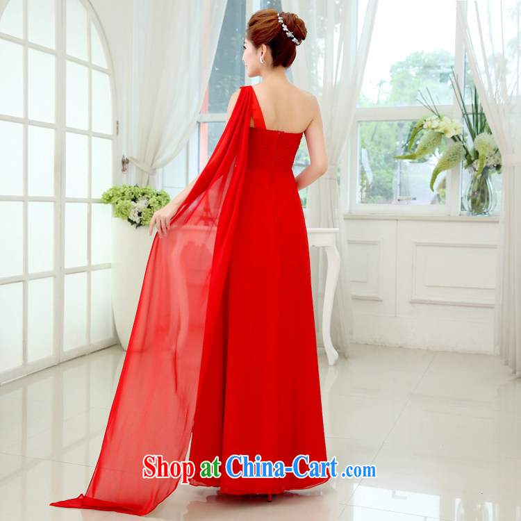 White-collar Corporation red evening dress 2015 new wedding dress single shoulder line serving toast cultivating tail, bridal wedding dress red S pictures, price, brand platters! Elections are good character, the national distribution, so why buy now enjoy more preferential! Health