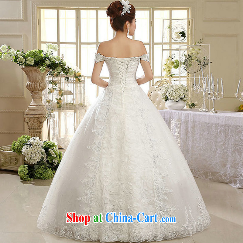 There is a white dress wedding dresses Korean version the Field shoulder retro lace-Xs, 1011 white M, yet, and that, on-line shopping